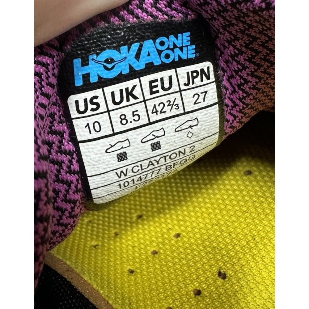 Hoka One One Clayton 2 1014777 BFGG Women's Size 10 Sneaker Black Pink Shoes - Picture 8 of 9